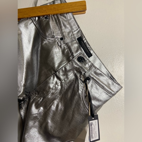 Color of the season SILVER jeans style trousers. Italian brand MESSAGERIE. Sz 26 - Picture 5 of 8